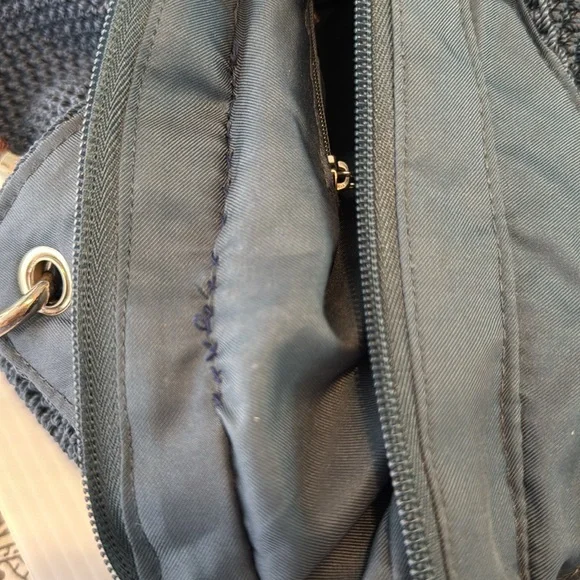 The Sak Blue Hand Crochet Bag with Brown Woven Straps - Picture 14 of 14